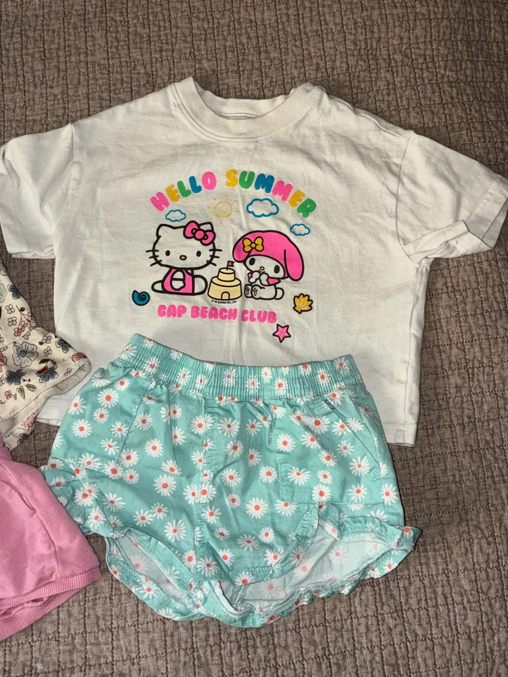 GAP Hello Summer Hello Kitty Pajama Set - White, Mint & Pink